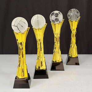 Trofeo <span class=keywords><strong>de</strong></span> Resina y Cristal Personalizado <span class=keywords><strong>de</strong></span> Fábrica, Nuevo, Copa Mundial, Campeón, Dorado, con Grabado Personalizable - Product Image 2