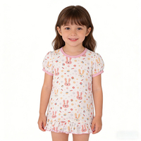 Meilleure vente grenouillère en bambou et élasthanne avec logo personnalisé pour bébé fille nouveau design de robe en tissu de bambou vêtements souples pour bébé fille à manches courtes
