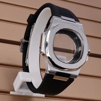 Boîtier de montre mécanique pour homme 40 mm, fond transparent, style Nautilus, pour mouvement NH35/NH36, 10 ATM, pièces de rechange pour modification