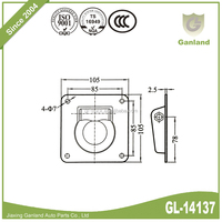 Ancre de sol en acier pour camion GL-14137, capacité 5000 LBS, plaque d'acier pour carrosserie de camion, anneaux d'ancrage
