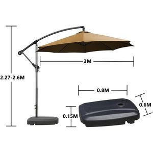 Sky-Touch ร่มสนาม3เมตร, ร่ม8ซี่โครงชดเชยม่านบังแดดปรับความสูงได้และมุมเอียงได้ทนต่อการซีดจางสำหรับใช้ในสนาม - Product Image 4