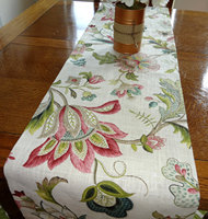 Chemin de table en lin, chemin de table floral en lin, décoration d'intérieur, chemins de table ivoire, vert, rose, turquoise pour mariage