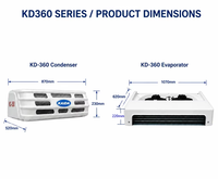Unité de réfrigération pour camion 12V 24V, entraînée par moteur, compatible avec les unités frigorifiques TK Transicold KD-360 pour fourgonnettes et remorques