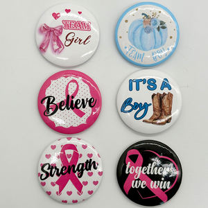 Épingles à bouton promotionnelles personnalisées avec logo, forme ronde, matériau en tôle, broches en métal, badges - Product Image 4