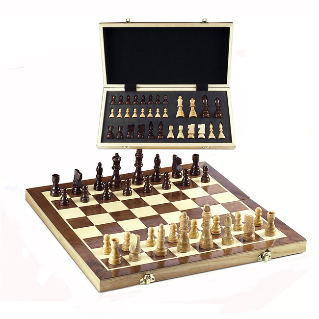 Оптовая продажа, набор шахматных фигур Staunton, складная шахматная доска, деревянные шахматные игры для детей