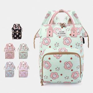Mochila de Maternidad con Diseño de Dibujos Animados, Gran Capacidad, Bolsa de Pañales Multifuncional con USB, Venta Caliente - Product Image 1