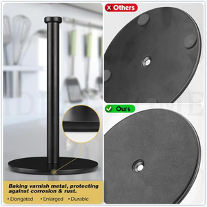 Porte-serviettes en papier de comptoir noir pour porte-rouleau de cuisine, comptoir de porte-serviettes en papier stable avec base lestée solide - Product Image 2