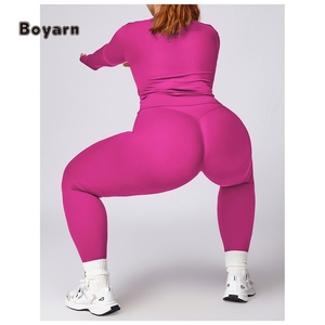 Boyarn Custom Logo XXXL Oversize <b>Women</b> Sportts Set Plus Size Yoga Clothes High Elasticity Running Gym Fitness Set - Product Image 6