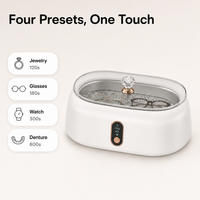 Nettoyeur à ultrasons en gros, 500 ml, réservoir en acier inoxydable, 45 kHz, 4 modes de minuterie, DC12V, CE FCC RoHS, pour la maison et le bureau