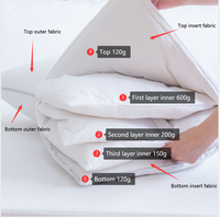 Oreillers de lit hypoallergéniques réglables en hauteur DIY Oreiller à 5 couches avec 3 inserts de plumes individuels Alterative