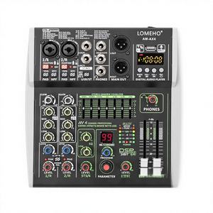 Mélangeur Phantom 48V indépendant à 7 segments équilibré <span class=keywords><strong>pour</strong></span> téléphone portable, ordinateur, diffusion en direct, 4 voies, 6 voies, 99DSP, modèle AM-AX4/6, Chine - Product Image 1