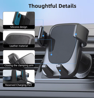 Support de téléphone pour grille d'aération de voiture, conception en silicone super stable, clip flexible en métal, rotation à 360°, déverrouillage à un bouton, port de charge