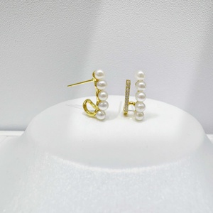 wholesale plata 925 sterling silver shell pearl butterfly <b>earring</b> magnificent trendy zircon 18k gold plated women <b>fine</b> <b>earrings</b> - Product Image 1