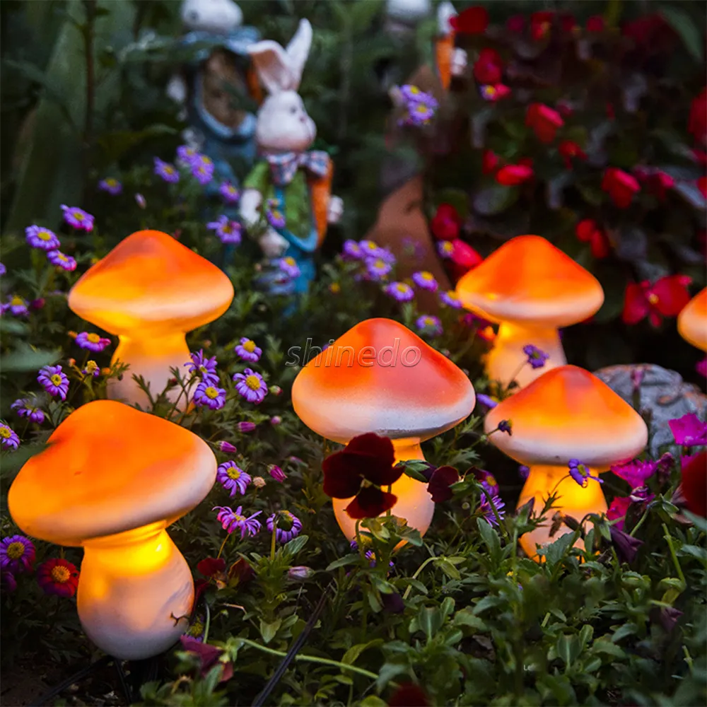 Outdoor Garden Pathway Decorative Lamp Lights Solar Mushroom String Led