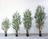 Olivier artificiel de 120 cm et 150 cm, tronc en plastique imitation bois, faux olivier en pot