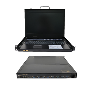 18.5 "LCD <span class=keywords><strong>KVM</strong></span> ลิ้นชักคอนโซล8X1พร้อมสาย8แพ็ค VGA สำหรับวาง1U สวิตช์ <span class=keywords><strong>KVM</strong></span> 8พอร์ต - Product Image 4