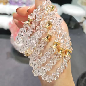 Natural White Round <b>Crystal</b> Twist Bead <b>Bracelet</b> High Transparency Energy Jewelry <b>Women</b> Fashion Jewelry - Product Image 1