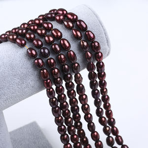 Perles <span class=keywords><strong>de</strong></span> <span class=keywords><strong>riz</strong></span> d'eau douce naturelles Zhuji, couleur <span class=keywords><strong>vin</strong></span>, forme goutte, 8-9 mm, qualité A, certifiées par une tierce partie, pour la fabrication <span class=keywords><strong>de</strong></span> bijoux - Product Image 3