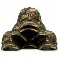 Gorra de Béisbol de Camuflaje con Bordado de Ciervo y Pino, Visera Curva Ajustable, para Caza, Camping y Viajes
