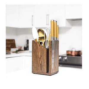 Bloc de couteaux universel à double usage, sans couteaux et porte-ustensiles en bois, caddie à ustensiles et porte-<span class=keywords><strong>couteau</strong></span> magnétique - Product Image 3