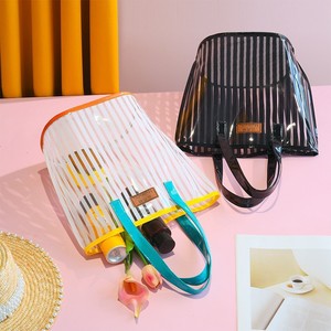 カスタム<span class=keywords><strong>PVC</strong></span>ゼリーバッグポータブル大容量スイミングストレージ透明ビーチショッピングバッグ