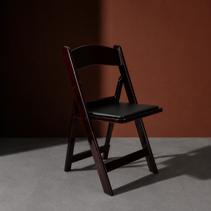 Mahogany Resin Outdoor Folding <b>Chair</b> Classic Elegance Strength Lightweight Comfortable <b>Stackable</b> Waterproof Eco-Friendly - Product Image 1