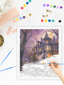 CHENISTORY <span class=keywords><strong>Casa</strong></span> di Halloween pittura Diy da numeri per adulti <span class=keywords><strong>su</strong></span> tela moderna arte della <span class=keywords><strong>parete</strong></span> numeri di immagine - Product Image 4