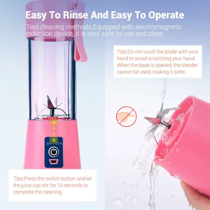 Portable 400ml Juice Blender Smoothie Mixer Type <b>C</b> Rechargeable Mini Blender Portable Tragbarer Mixer Handheld Juicer Cup - Product Image 2