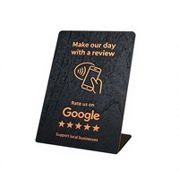 Support RFID en bois avec logo personnalisé, touchez pour ouvrir le lien de commande pour les restaurants