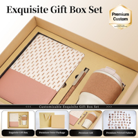 Coffret Cadeau d'Affaires Personnalisé : Carnet en Cuir Assemblé avec Stylo et Tasse à Café – Souvenir d'Entreprise