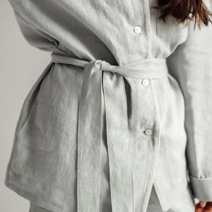 Vendita all'ingrosso all'ingrosso della fabbrica del pigiama della biancheria semplice delle donne del pigiama <span class=keywords><strong>Set</strong></span> di biancheria da notte abbigliamento da notte tessuto di <span class=keywords><strong>lino</strong></span> del pigiama <span class=keywords><strong>Set</strong></span> Made in China - Product Image 4