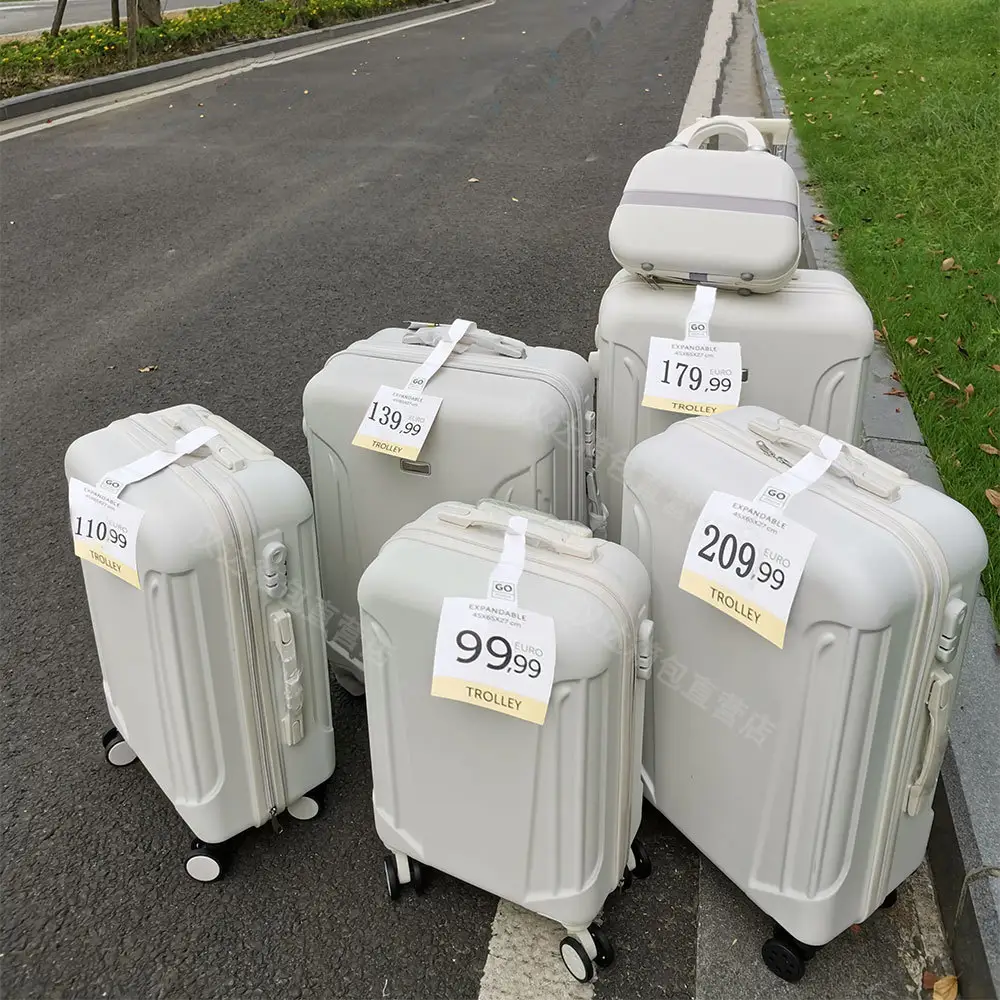 Conjunto de 3 peças de malas de mão leves expansíveis para PC ABS Hardshell bagagem com rodas giratórias com fechamento TSA