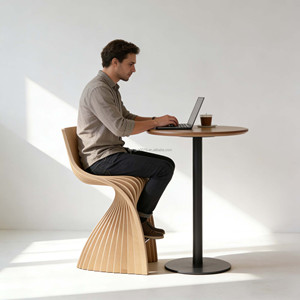 Sgabello da Bar Parametrico in <span class=keywords><strong>Legno</strong></span> Massello Personalizzato, Sedie Alte Durevoli per Casa, Bar, Cucina, Sala da Pranzo, Pub - Product Image 2