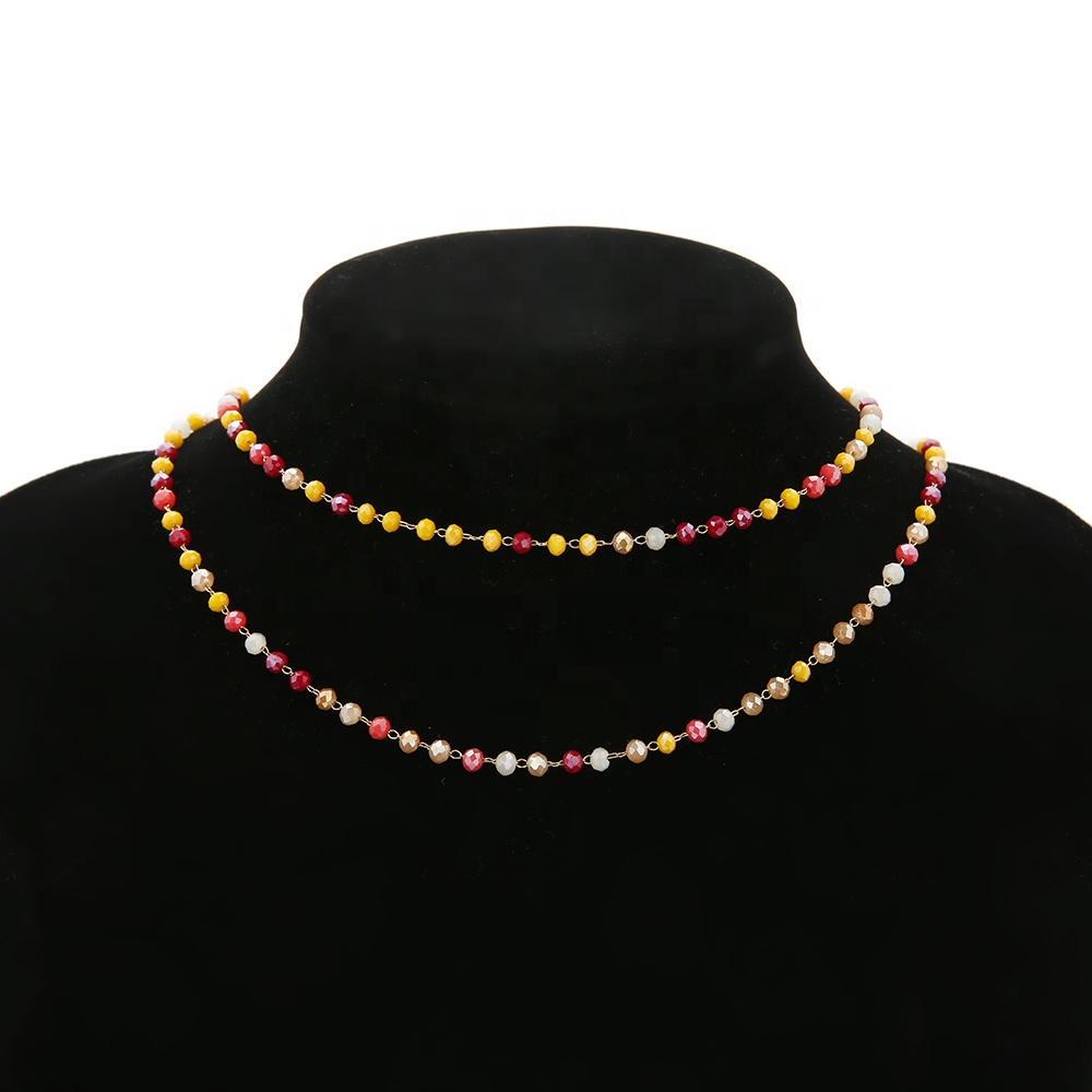 Colorful Glass Beads Chains DIY Jewelry Making Necklace Findings Bracelets Accessories Anklet Supplies