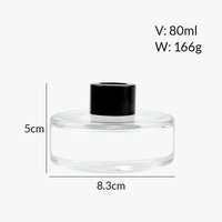 Bouteille diffuseur de parfum en verre de luxe de 80ml avec couvercle cylindre oblat couleur et logo personnalisés