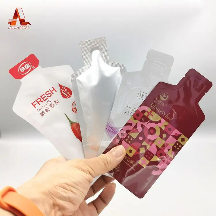 Pochettes d'emballage en plastique en forme de bouteille, sacs en Mylar pour boissons et cosmétiques