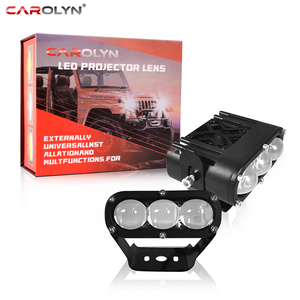 Weiß-Gelbe Zusatzscheinwerfer mit 3 Linsen, Mini-Fahrlichter, Nebelscheinwerfer, LED-Beleuchtung für Motorräder und Fahrräder - Product Image 1