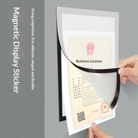 Porte-documents magnétique A4 en PVC, autocollant mural transparent, cartes en plastique remplaçables, utilisation en atelier, salle de bain, magasin