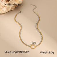 Ensemble de bijoux chaîne cercle minimaliste Punk plaqué or deux tons gland boucles d'oreilles en acier inoxydable Bracelet collier pour femmes