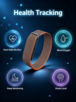 Bracelet intelligent sans écran, étanche, suivi d'activité, moniteur de fréquence cardiaque, pour hommes et femmes, bracelet intelligent pour la santé