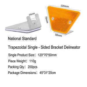 Segnali Montati su Trave Trapezoidale, Segnali di Avvertimento e Guida Rettangolari e Triangolari Monofacciali, Segnali Riflettenti per Guardrail a Profilo W - Product Image 3