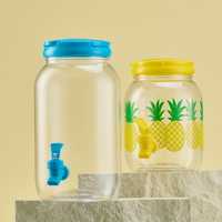 Bouteille d'eau grande capacité 2500 ml 3800 ml, impression personnalisée, pot à cornichons salés scellé avec robinet, distributeur de boissons en plastique avec robinet