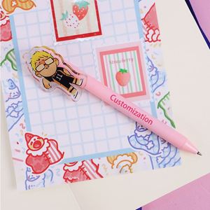 Custom Cartoon Characters 0.7mm Gel Ballpoint Soft PVC Acrylic <b>Pen</b> 1.0mm Writing Width for Business Promotion Gift Giving - Product Image 1