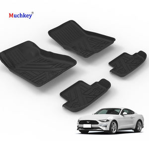 Muchkey Tapis TPE pour 2015 2016 2017 2018 <span class=keywords><strong>2019</strong></span> 2020 Ford <span class=keywords><strong>Mustang</strong></span> <span class=keywords><strong>Accessoires</strong></span> de voiture Tapis de sol spécial imperméable tout temps pour voiture - Product Image 1