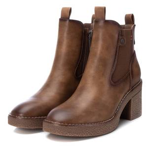 Stivaletti con tacco Taupe da 172008 donna con plateau da donna Slip-On in cotone traspirante per l'estate autunno inverno - Product Image 4