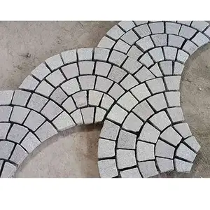 Diseño chino 10x10x3cm hormigón barato jardín al aire libre granito piedra caliza blanca adoquines losas azulejos