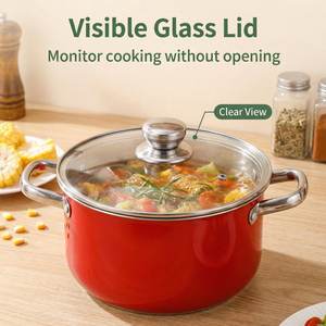 400 Serie RVS kookpottenset met dikke bodem, 3-delig, dikkere braadpannen, lange handgrepen, glazen deksels, Chinees kookgerei - Product Image 3