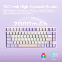 Clavier compact 75 % WOBKEY Rainy 75 Pro avec batterie 7000 mAh, switches Kailh Cocoa, son Thocky, plaque FR4 pour Mac et ordinateur de bureau