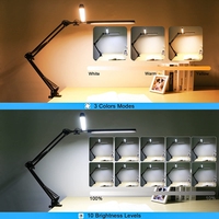 Lampe de bureau LED AC en aluminium, double tête télescopique détachable, pratique, flexible, simple, à commande tactile, idéale pour l'étude et la lecture – Excellent rapport qualité-prix