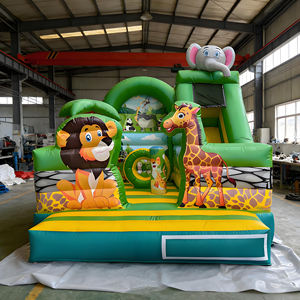 Lion Outdoor Party Jumpers Trampoline Hupfburg Château plein d'entrain pour enfants et toboggan Animaux Château gonflable dans la <span class=keywords><strong>jungle</strong></span> - Product Image 1